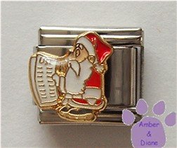 Santa Claus Checking his List Italian Charm