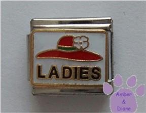 LADIES Red Hat Italian Charm for the Red Hat Society