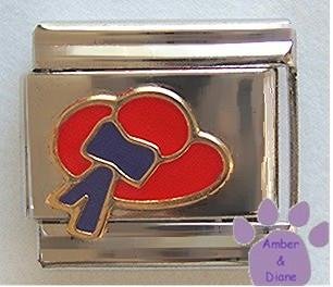 Pretty Red Hat with Blue Bow and Ribbon Italian Charm