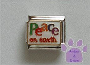 Peace on earth Italian Charm with colorful lettering