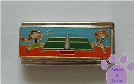 Kids Playing Table Tennis Super Link Italian Charm Ping Pong