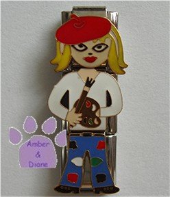 Triple Link Artist Italian Charm with paint palette and brush