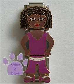 Triple Link Little Black Girl Italian Charm purple top & pantS