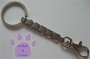 Italian Charm Key Chain ring and hook -Shiny Edge - Matte Center