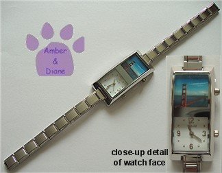 PHOTO BOX Silvertone Italian Charm Watch **add your own photo**
