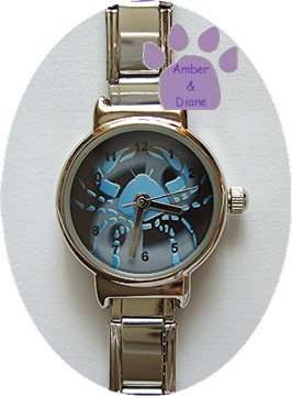 Zodiac Silvertone Italian Charm Watch CANCER June 21 to July 22