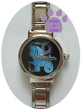 Zodiac Silvertone Italian Charm Watch CAPRICORN Dec 22 to Jan 19