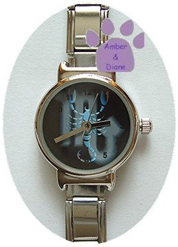 Zodiac Silvertone Italian Charm Watch SCORPIO Oct 23 to Nov 21