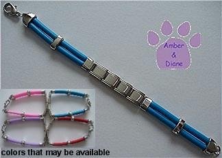 Blue Rubber Italian Charm Starter Bracelet with Lobster Claw