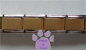 Silvertone Italian Charm Starter Bracelet with MATTE GOLD CENTER