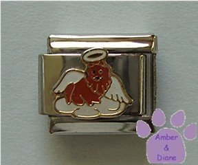 Angel Dog Italian Charm Angel Puppy on a Cloud