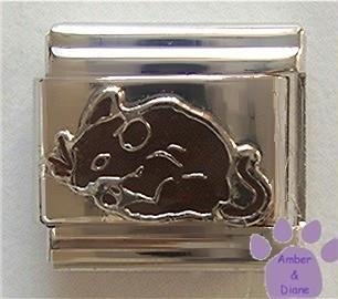 Adorable Dark Brown Mouse Italian Charm