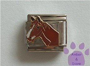 Chestnut Horse's Head Italian Charm