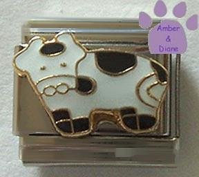 Holstein Cow Italian Charm Black and White Cow