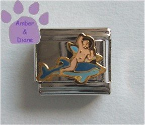 Boy Riding a Dolphin Italian Charm