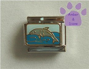 Jumping Dolphin Italian Charm blue sky and ocean