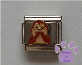 Monkey Face Italian Charm monkey laughing