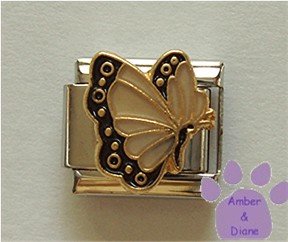 April BUTTERFLY Birthstone with white-diamond colored wings