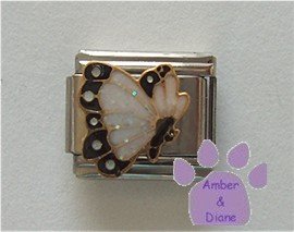 April BUTTERFLY Birthstone with white-diamond glitter wings