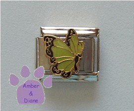 August BUTTERFLY Birthstone with green-peridot color wings