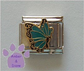 December BUTTERFLY Birthstone with blue-turquoise color wings