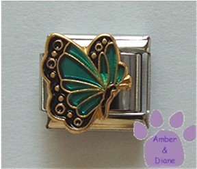 December BUTTERFLY Birthstone with blue-turquoise colored wings