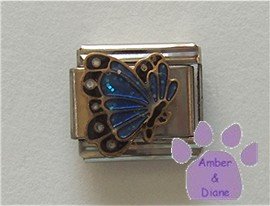 December BUTTERFLY Birthstone with blue-zircon glitter wings