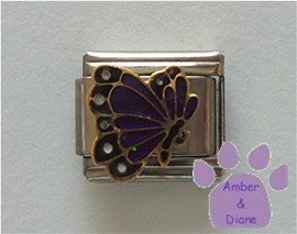 February BUTTERFLY Birthstone with deep purple-amethyst glitter
