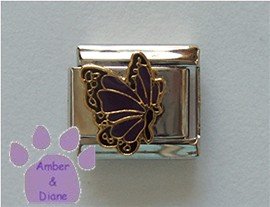February BUTTERFLY Birthstone with purple-amethyst color wings