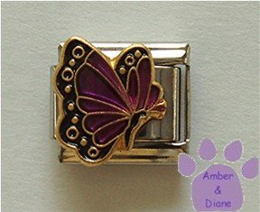 February BUTTERFLY Birthstone with purple-amethyst colored wings