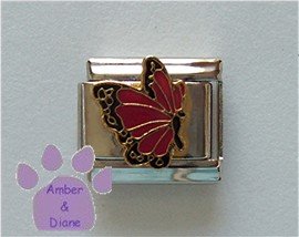 January BUTTERFLY Birthstone with red-garnet color wings