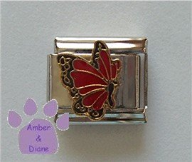 July BUTTERFLY Birthstone with red-ruby color wings