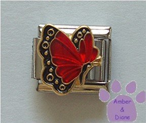 July BUTTERFLY Birthstone with red-ruby colored wings