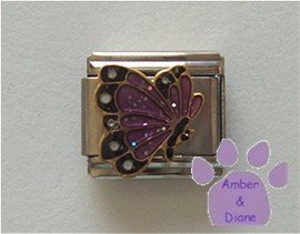 June BUTTERFLY Birthstone lavender-alexandrite pearl glitter wings