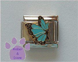 March BUTTERFLY Birthstone light blue-aquamarine color wings