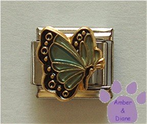 March BUTTERFLY Birthstone pale blue-aquamarine colored wings