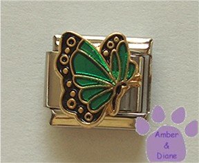 May BUTTERFLY Birthstone with green-emerald colored wings