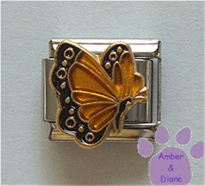 November BUTTERFLY Birthstone with amber-topaz colored wings