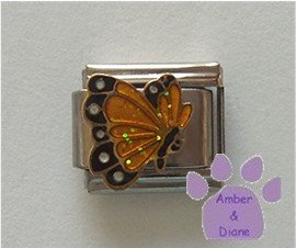 November BUTTERFLY Birthstone with golden-topaz glitter wings