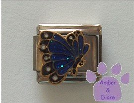 September BUTTERFLY Birthstone deep blue-sapphire glitter wings