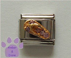 Flip Flop Alexandrite Crystal Birthstone Italian Charm for June