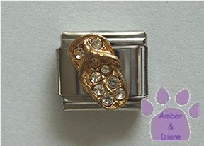 Flip Flop Crystal Birthstone Italian Charm Diamond-Clear April