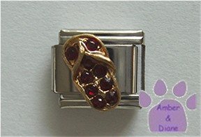 Flip Flop Crystal Birthstone Italian Charm Garnet-Red for January