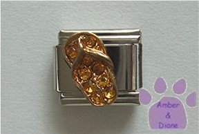 Flip Flop Crystal Birthstone Italian Charm Topaz-Yellow for November