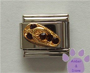 Flip Flop Garnet Crystal Birthstone Italian Charm for January