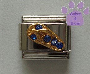 Flip Flop Sapphire Crystal Birthstone Italian Charm September