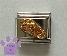 Flip Flop Topaz Crystal Birthstone Italian Charm for November