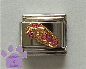 Flip Flop Tourmaline Crystal Birthstone Italian Charm October