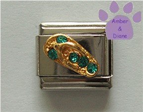 Flip Flop Zircon Crystal Birthstone Italian Charm for December