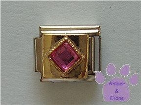 Diamond Shaped Tourmaline Crystal Birthstone Italian Charm October